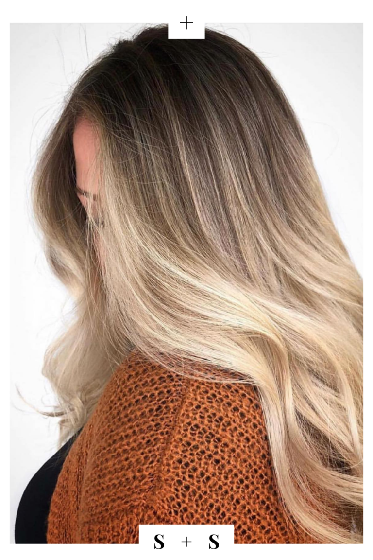 Balayage winter blonde hair