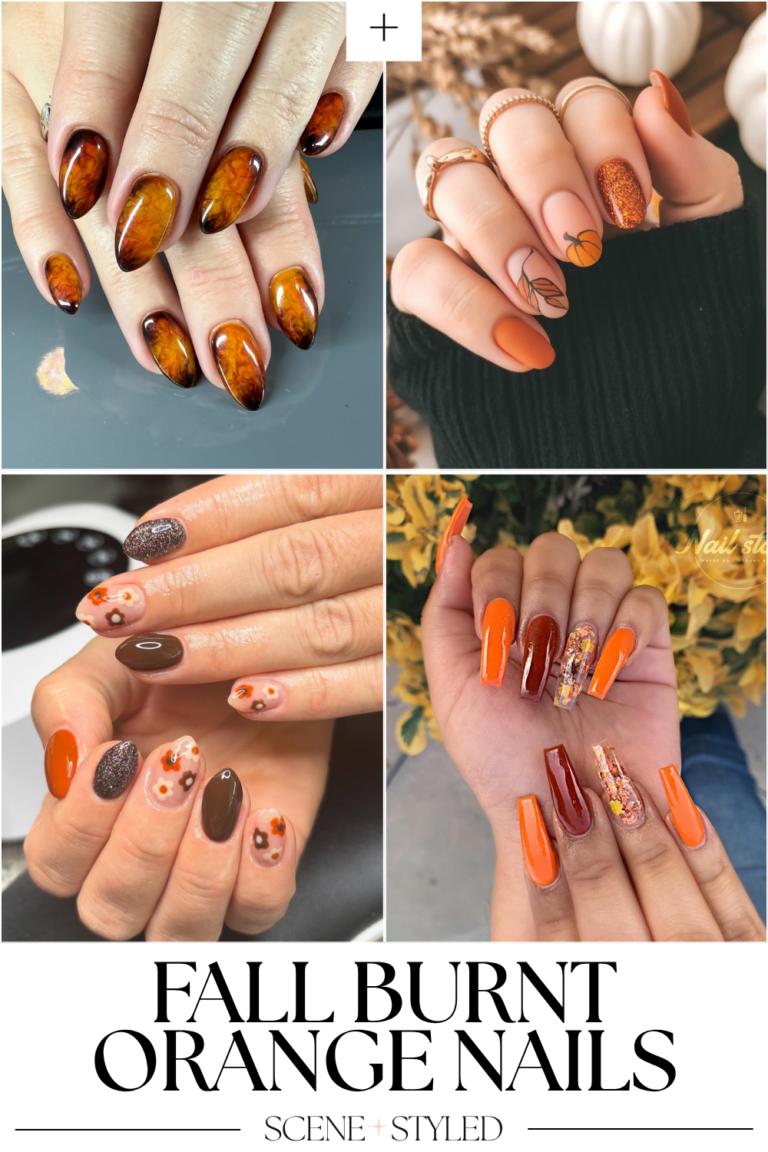 Fall burnt orange nails
