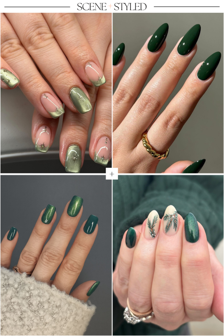 Green Christmas nails